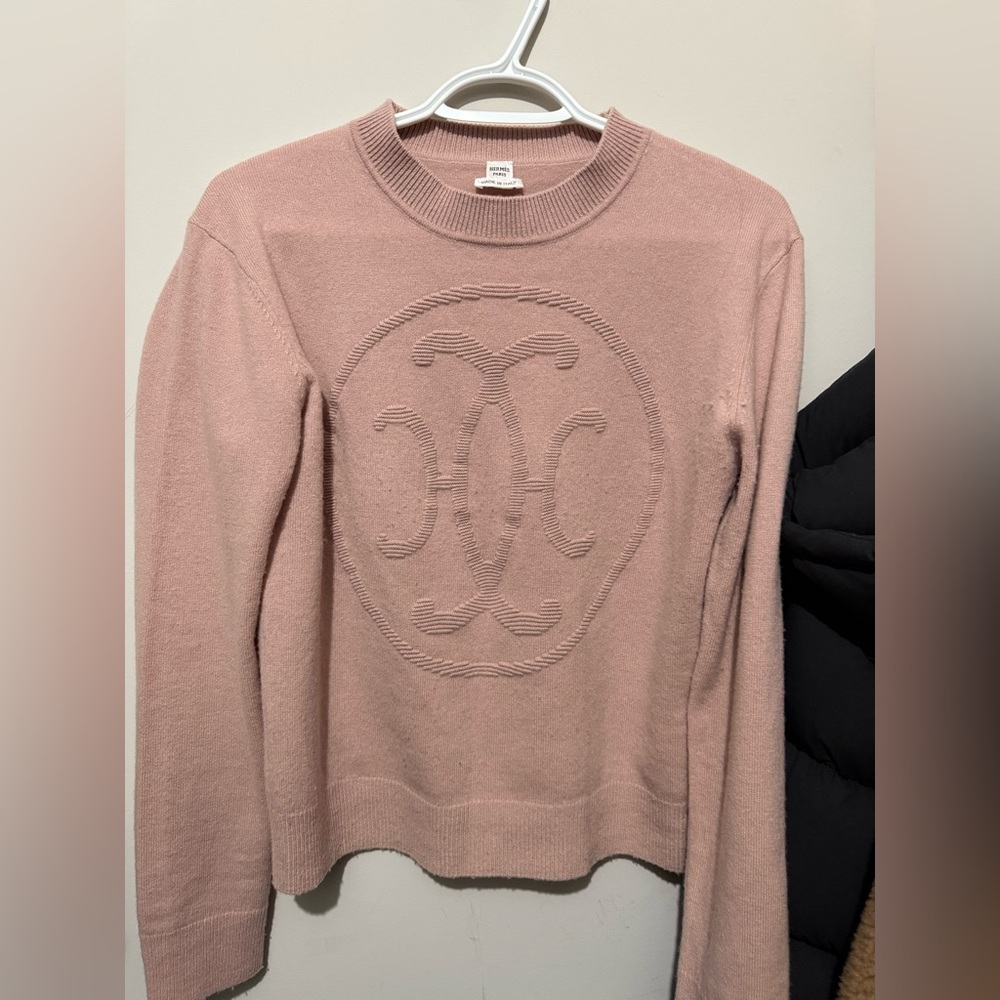 Authentic Hermes Cashmere "H Lift" long-sleeve sweater